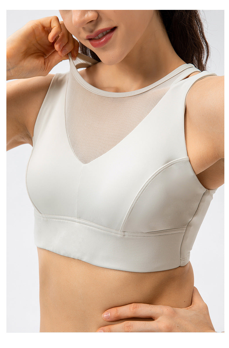Soutien-gorge de sport Naked Women Sense Yoga Vest Buckle Mesh Stitching Shock Absorbing Sports Wear Body Naked Women Sense Yoga Vest Buckle Mesh Stitching Sports Support