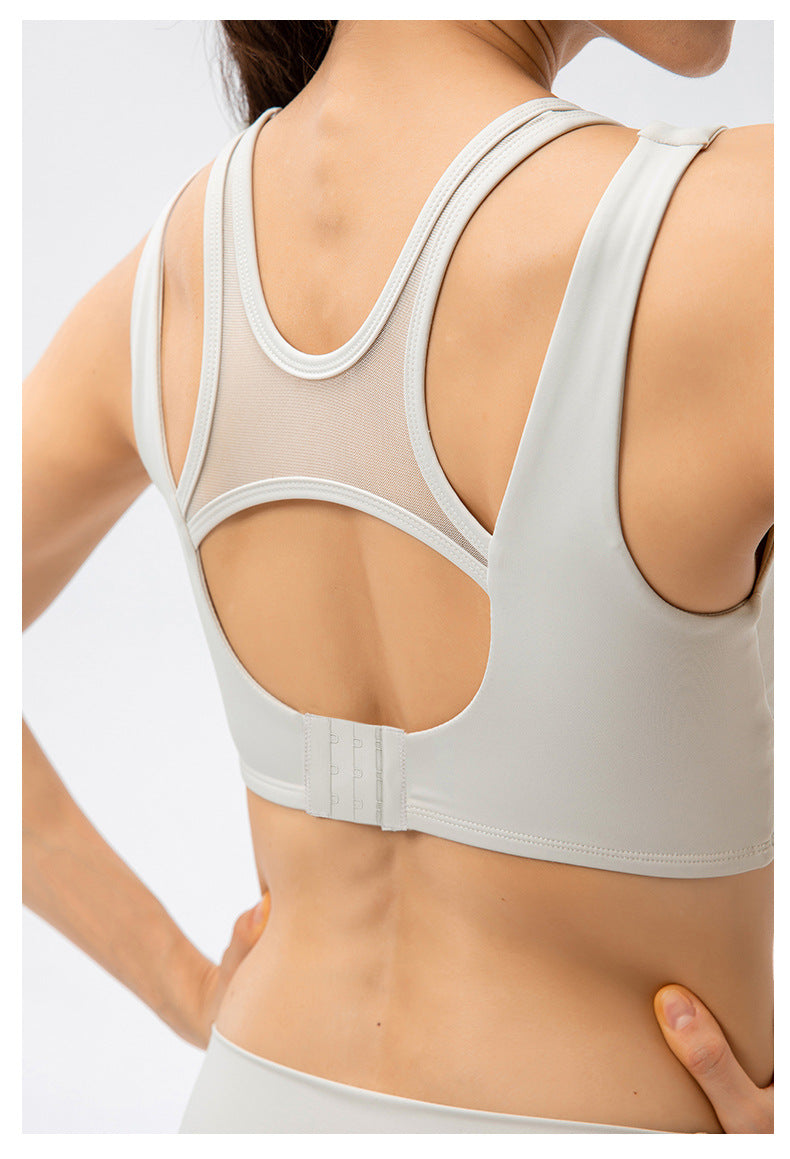 Soutien-gorge de sport Naked Women Sense Yoga Vest Buckle Mesh Stitching Shock Absorbing Sports Wear Body Naked Women Sense Yoga Vest Buckle Mesh Stitching Sports Support