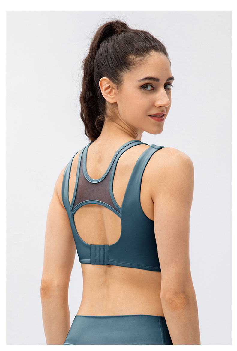 Soutien-gorge de sport Naked Women Sense Yoga Vest Buckle Mesh Stitching Shock Absorbing Sports Wear Body Naked Women Sense Yoga Vest Buckle Mesh Stitching Sports Support