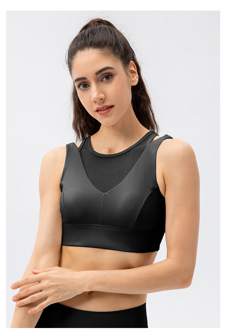 Soutien-gorge de sport Naked Women Sense Yoga Vest Buckle Mesh Stitching Shock Absorbing Sports Wear Body Naked Women Sense Yoga Vest Buckle Mesh Stitching Sports Support