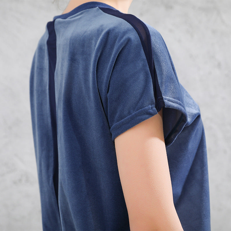 Velvet Short Sleeved T shirt Women Sports Running Pullover Sports Sweater Sports Clothing