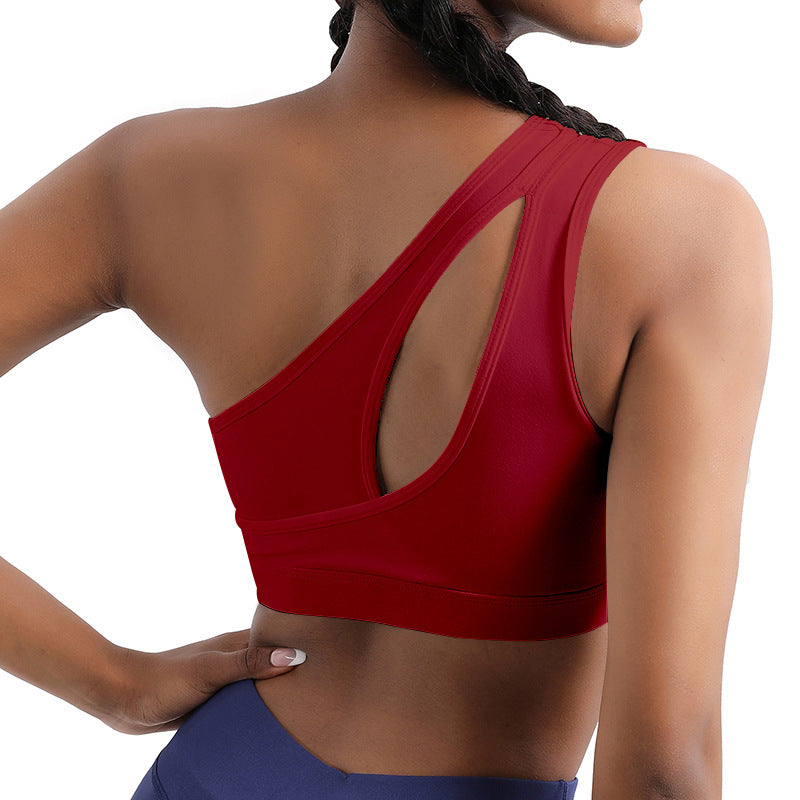 Sports Bra Internet Women Shoulder Asymmetric Yoga Vest Workout Underwear Running Sports Bra Underwear