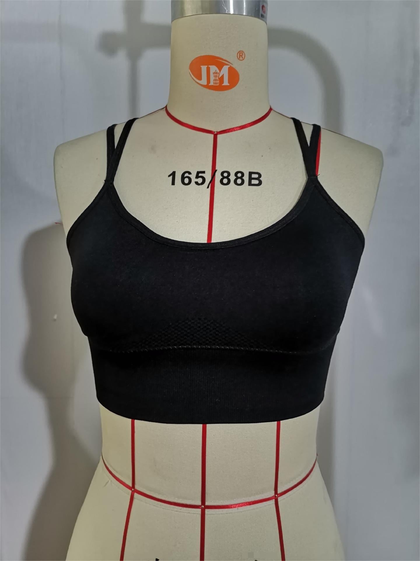 Sports Bottoming Criss Cross Backless Bra Solid Color Seamless Double Shoulder Strap Tight Top