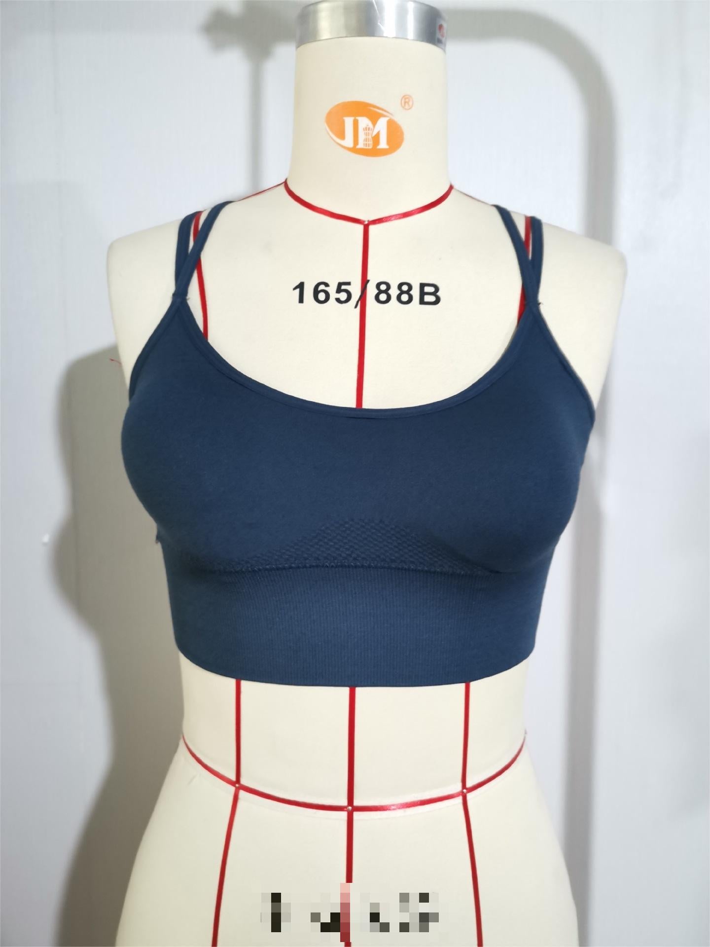 Sports Bottoming Criss Cross Backless Bra Solid Color Seamless Double Shoulder Strap Tight Top