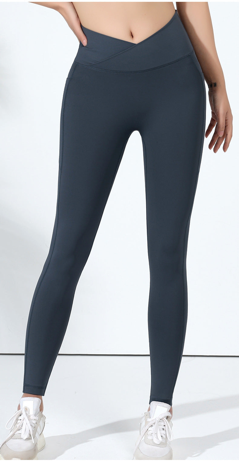Pantalon de fitness taille haute pour femme, gainant les hanches, idéal pour l'entraînement, la course à pied, le sport et le yoga.