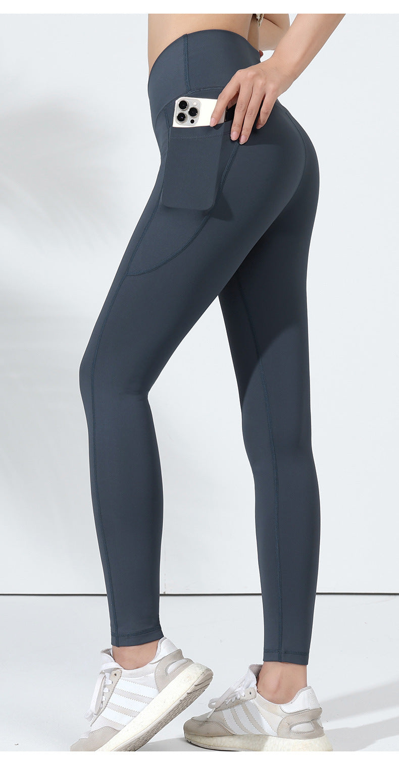 Pantalon de fitness taille haute pour femme, gainant les hanches, idéal pour l'entraînement, la course à pied, le sport et le yoga.