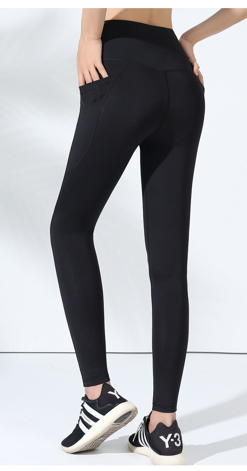 Pantalon de fitness taille haute pour femme, gainant les hanches, idéal pour l'entraînement, la course à pied, le sport et le yoga.