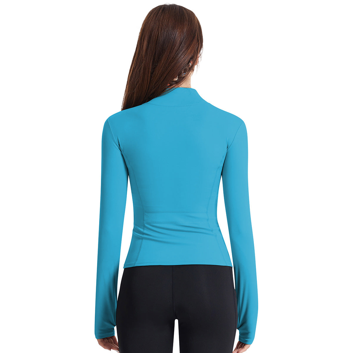 Yoga Clothes Women Finger Zipper Workout Top Outdoor Running Exercise Coat