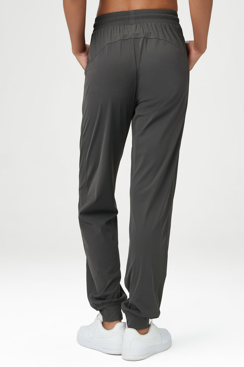 Smooth Loose Track Pants Ladies Mid Waist Sports Pants