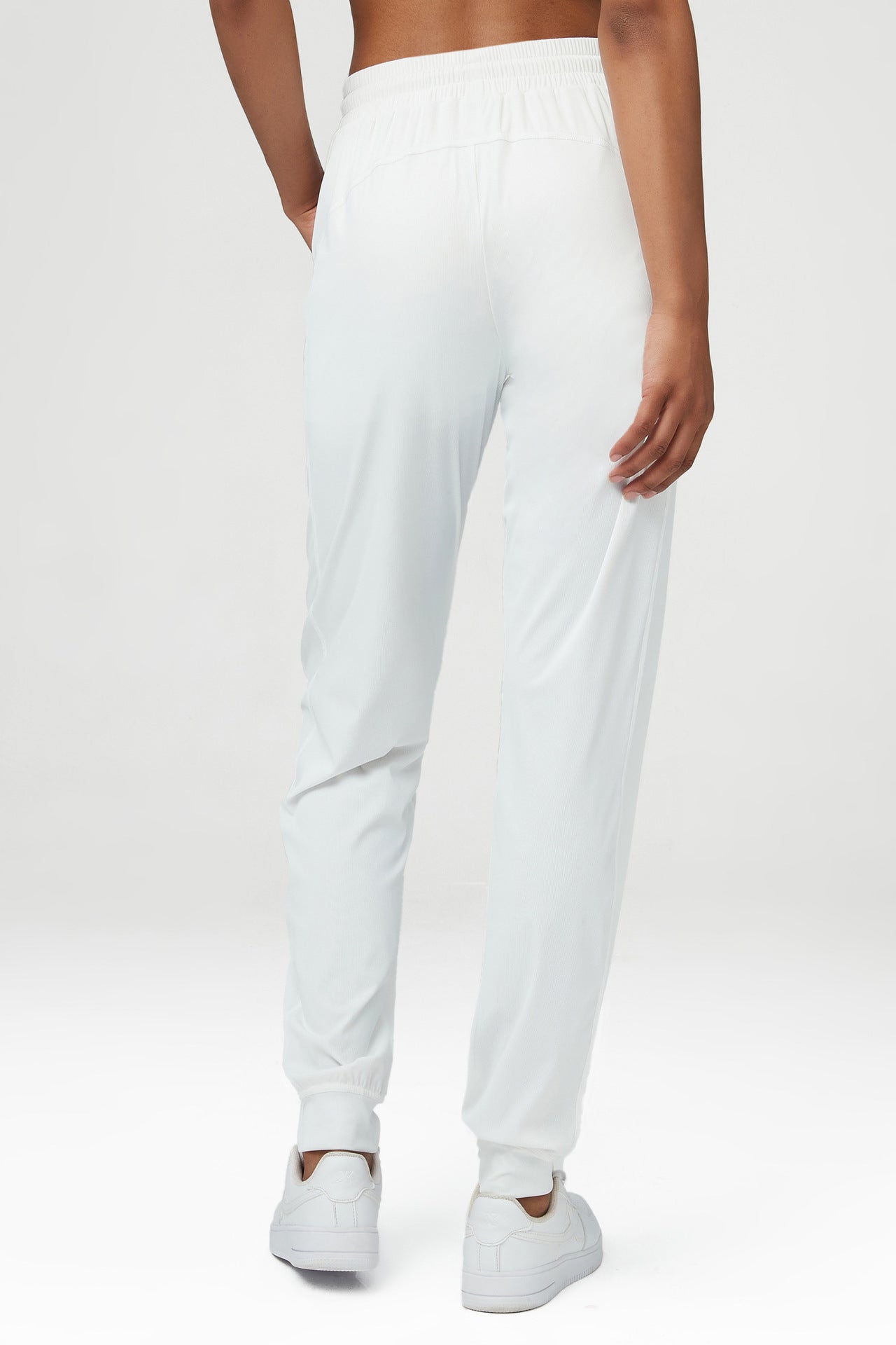 Smooth Loose Track Pants Ladies Mid Waist Sports Pants