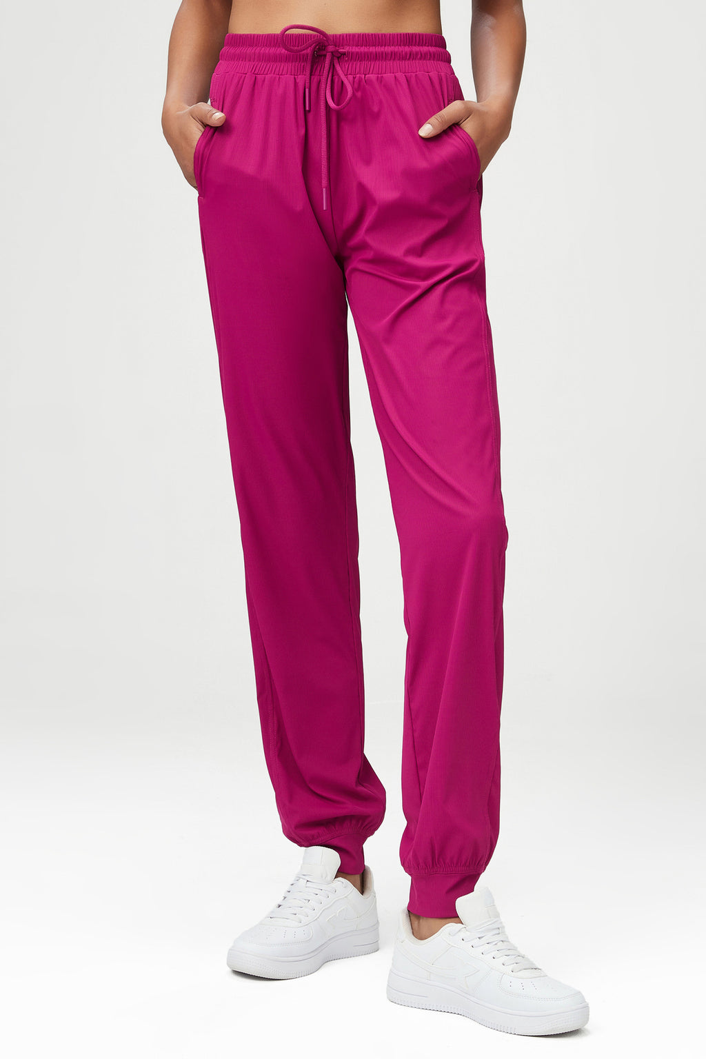 Smooth Loose Track Pants Ladies Mid Waist Sports Pants