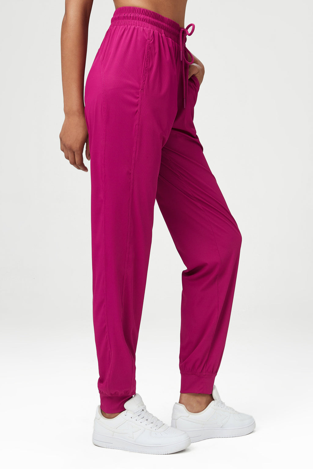 Smooth Loose Track Pants Ladies Mid Waist Sports Pants