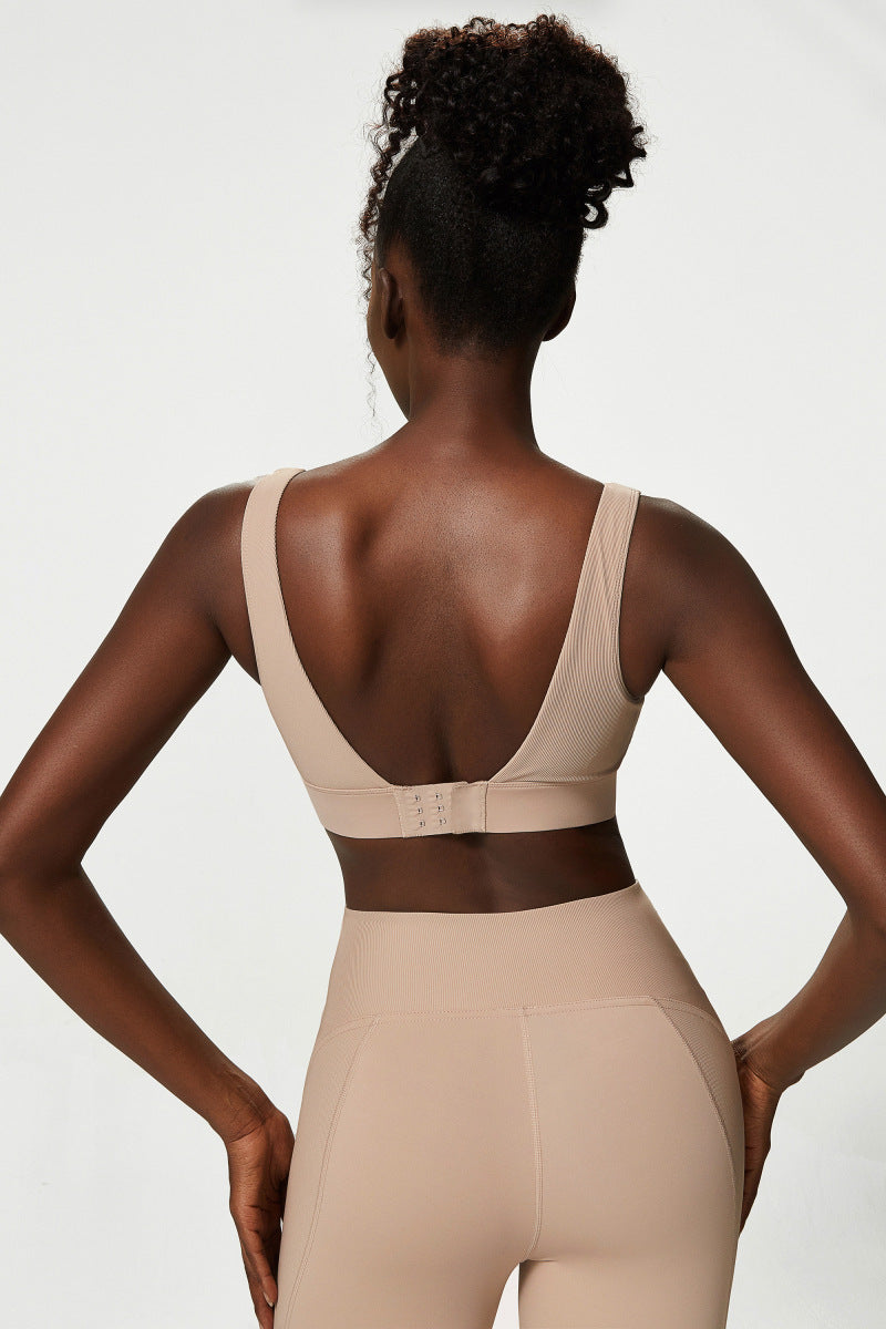 Mold Cup Sports Bra Plus Size Sports Bra Women Adjustable Buckle Yoga Bra Set