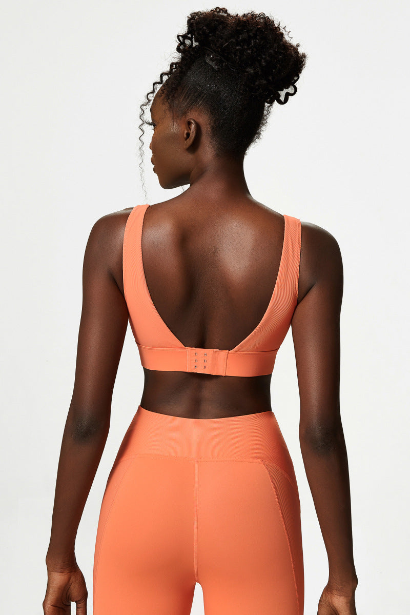 Mold Cup Sports Bra Plus Size Sports Bra Women Adjustable Buckle Yoga Bra Set