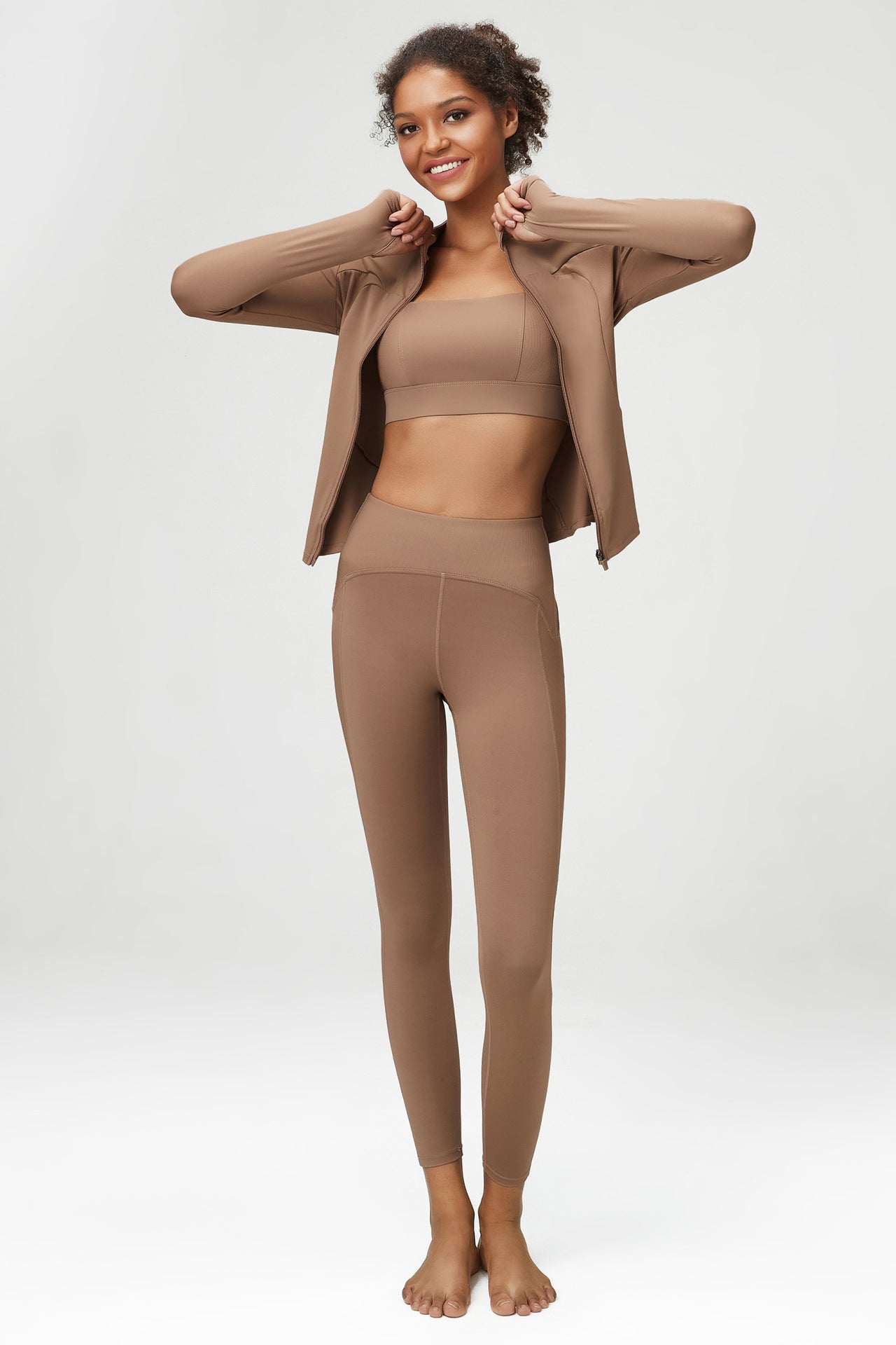 Yoga Suit Women Nude Yoga Suit Three Piece Sports Fitness