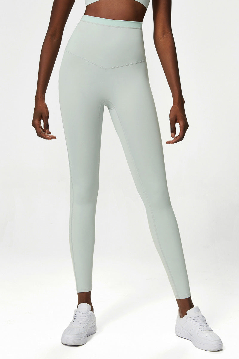 Nude Feel High Waist Yoga Pants Women Sports Tights Stretch Workout Ankle Length Pants