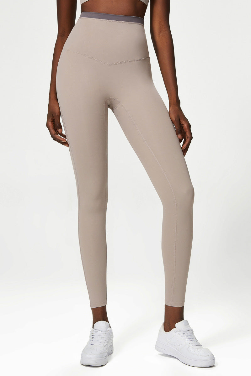 Nude Feel High Waist Yoga Pants Women Sports Tights Stretch Workout Ankle Length Pants