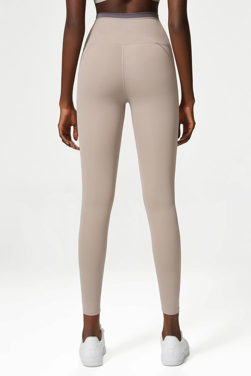 Nude Feel High Waist Yoga Pants Women Sports Tights Stretch Workout Ankle Length Pants