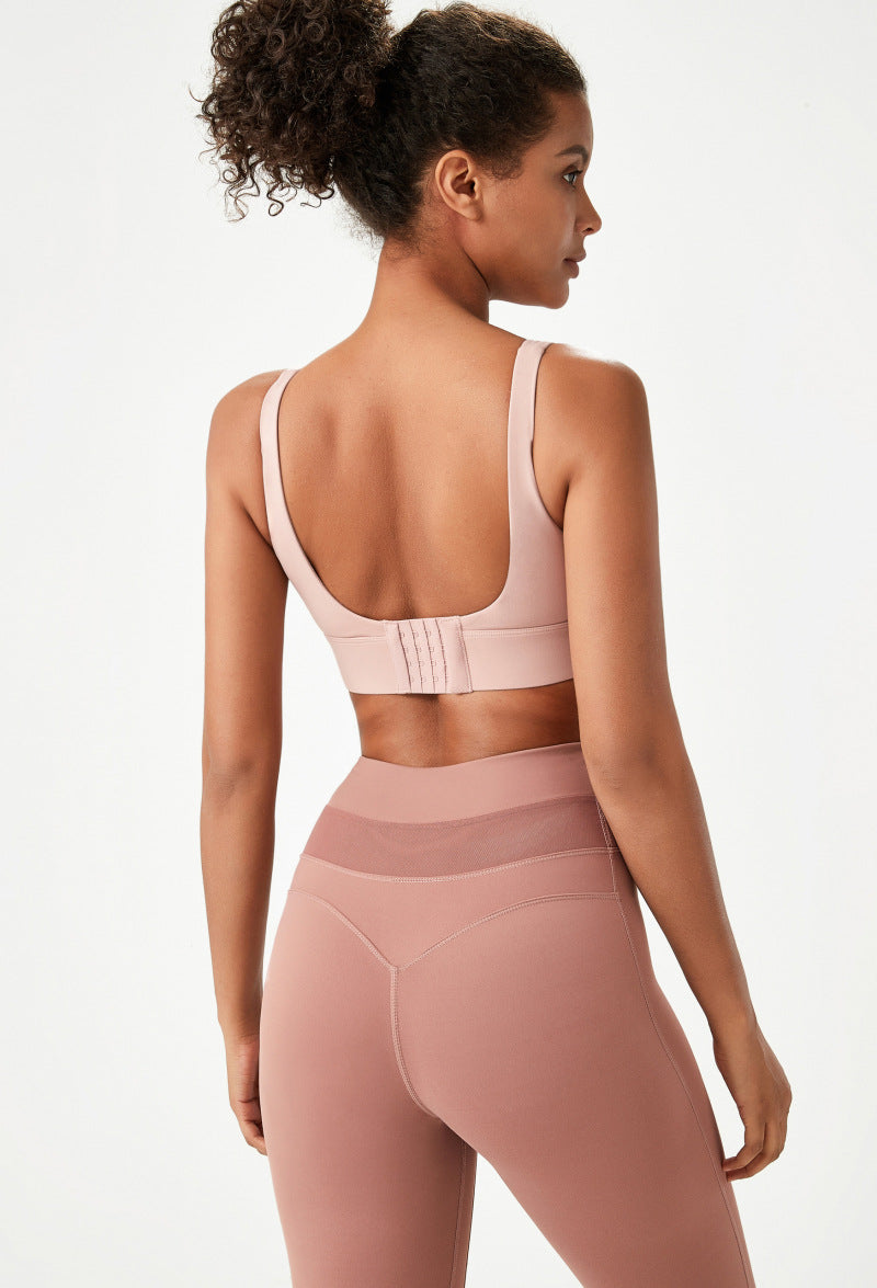 Sujetador deportivo para mujer con hebilla, sujetador de yoga con copa fija, sujetador deportivo, chaleco de fitness