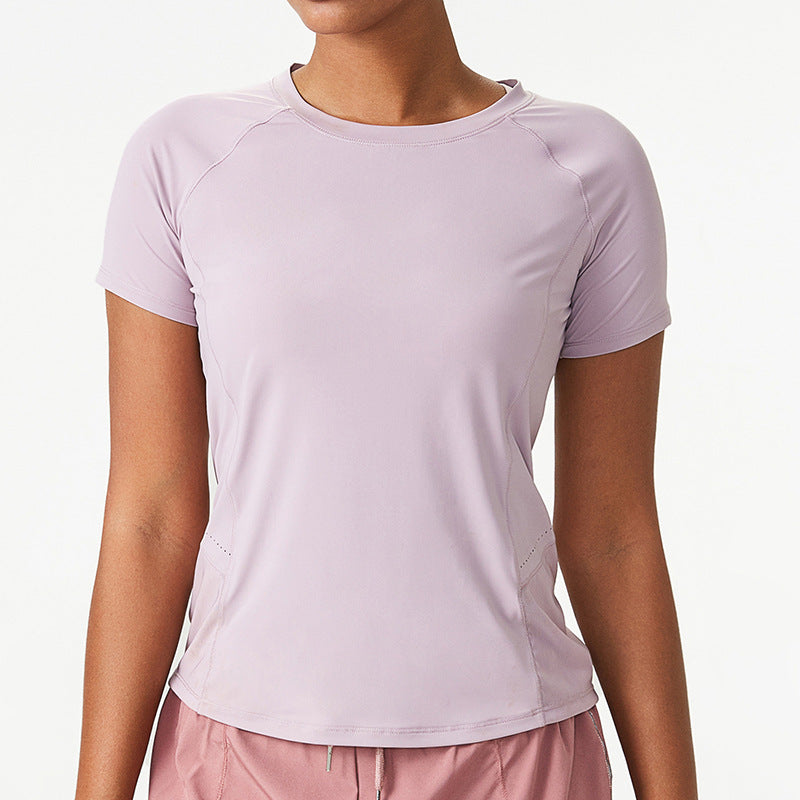 Yoga Clothing Top Nude Feel Sports Top Women Beauty Back Loose Fitness Top Running T shirt