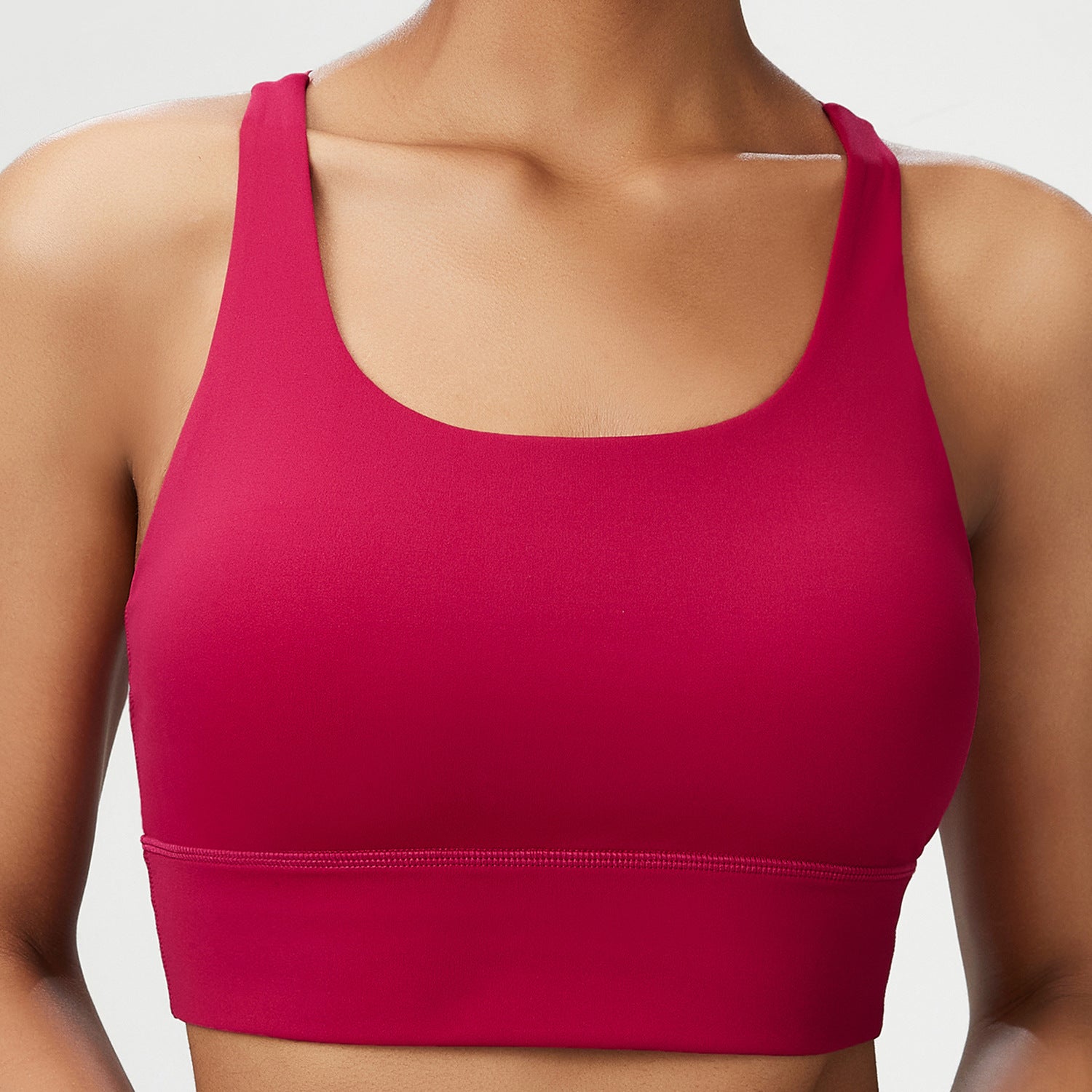 Sujetador deportivo sin costuras con tirantes y pegamento líquido para mujer, ropa interior deportiva para mujer, chaleco de yoga para mujer
