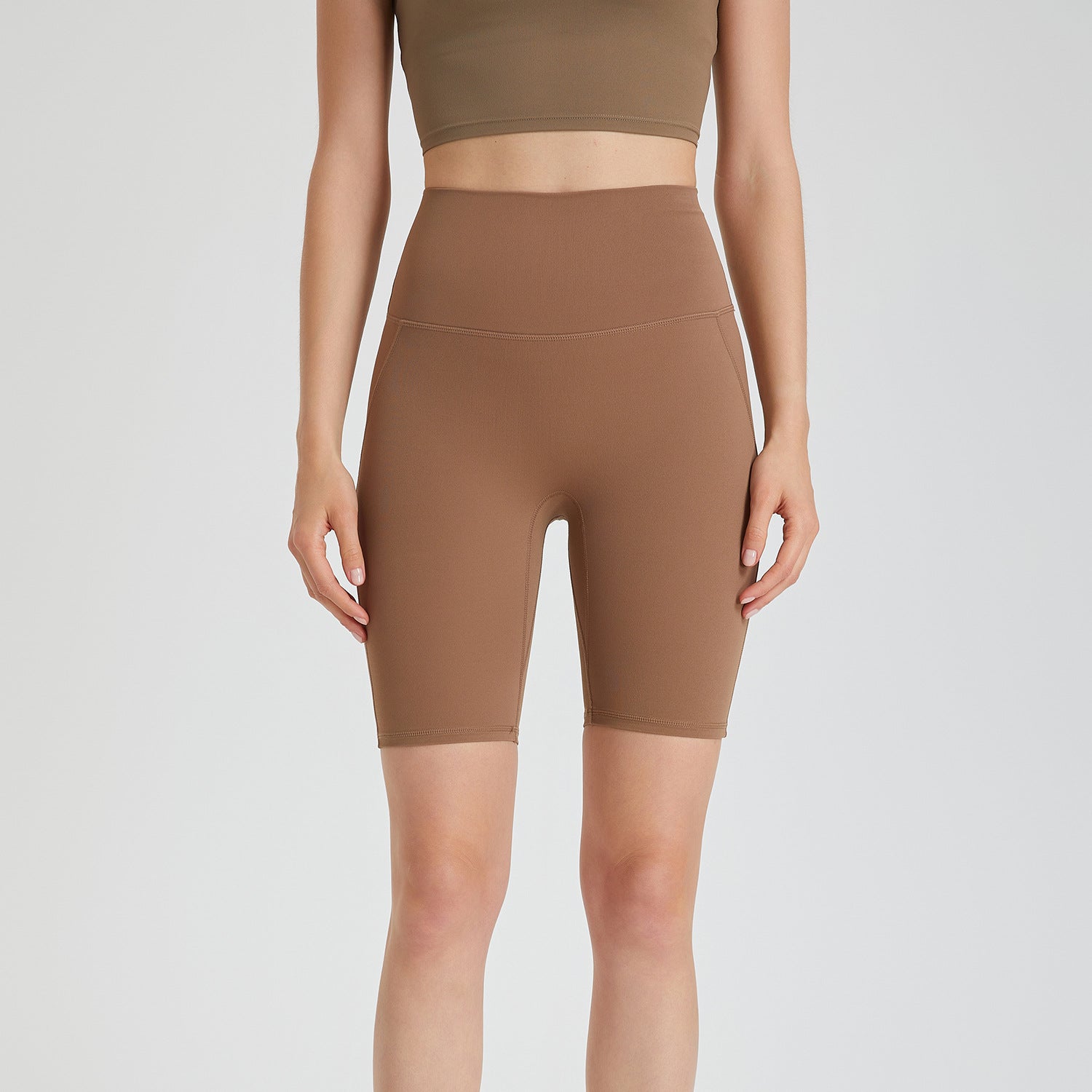 Wear Free Underwear Zero Sense Yoga Pants Seamless Nude Feel Back Pocket Short Length Pants Peach Hip Raise Skinny Sports