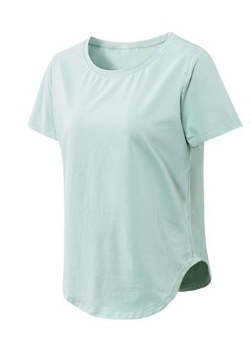 Camiseta deportiva de yoga para mujer, de manga corta, holgada, ligera y transpirable, para correr, ropa de entrenamiento elástica, de secado rápido.