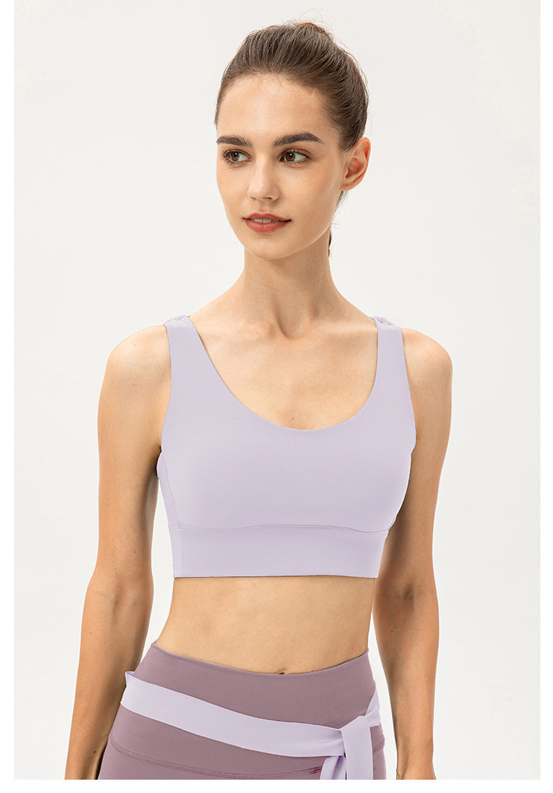 Soutien-gorge de yoga une pièce pour femme, antichoc, push-up, respirant, effet seconde peau, sous-vêtement de sport pour la course et l'entraînement.