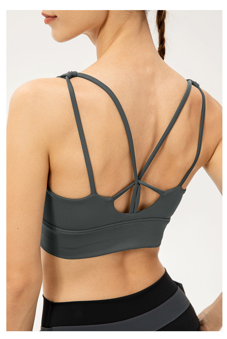 Soutien-gorge de yoga une pièce pour femme, antichoc, push-up, respirant, effet seconde peau, sous-vêtement de sport pour la course et l'entraînement.