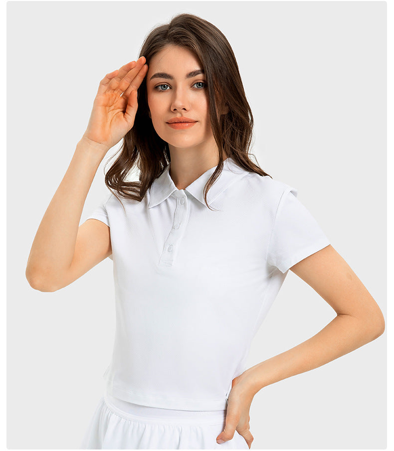 Luxtre Water Cooled Cooling Sports Short Sleeve Women Moisture Wicking Lightweight Quick Drying Outdoor Tennis Polo Shirt