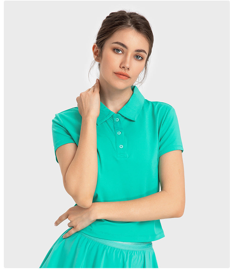 Luxtre Water Cooled Cooling Sports Short Sleeve Women Moisture Wicking Lightweight Quick Drying Outdoor Tennis Polo Shirt