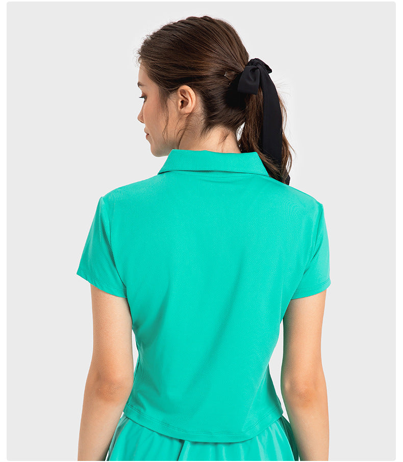 Luxtre Water Cooled Cooling Sports Short Sleeve Women Moisture Wicking Lightweight Quick Drying Outdoor Tennis Polo Shirt