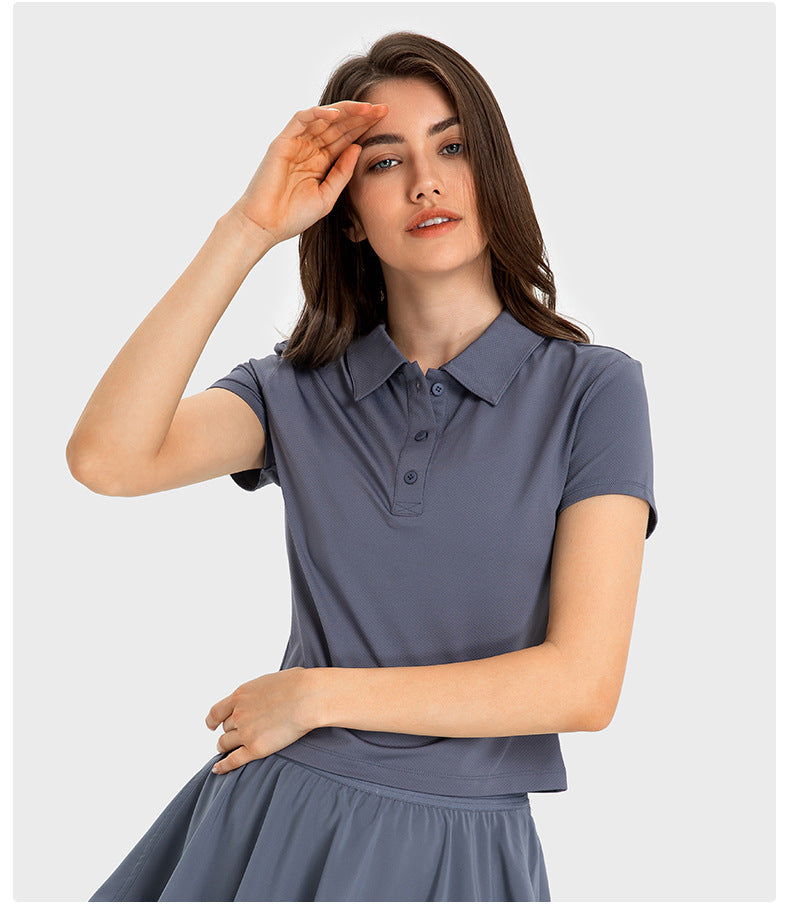 Luxtre Water Cooled Cooling Sports Short Sleeve Women Moisture Wicking Lightweight Quick Drying Outdoor Tennis Polo Shirt