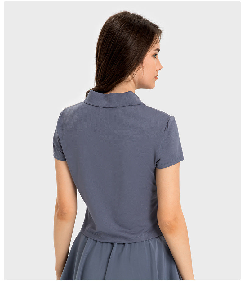 Luxtre Water Cooled Cooling Sports Short Sleeve Women Moisture Wicking Lightweight Quick Drying Outdoor Tennis Polo Shirt