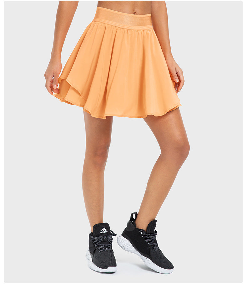 Short de tennis deux pièces pour femme, respirant, à séchage rapide et respirant, avec doublure et poche latérale, protection anti-décoloration.