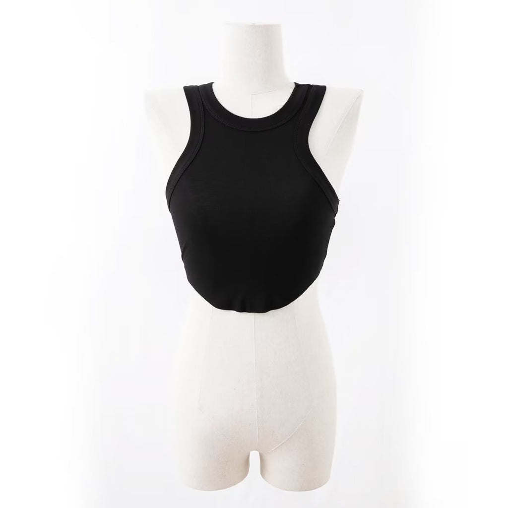 Sports Vest Women Fitness Yoga Dance Running Chest Pad Sunken Stripe I Shaped Quick Drying Top