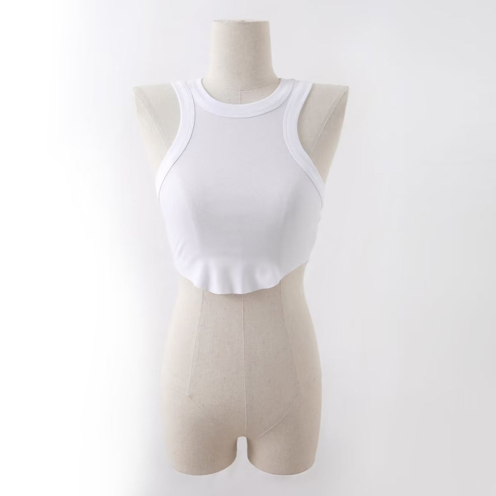 Sports Vest Women Fitness Yoga Dance Running Chest Pad Sunken Stripe I Shaped Quick Drying Top