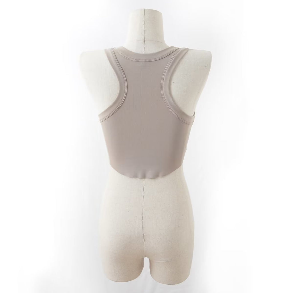 Sports Vest Women Fitness Yoga Dance Running Chest Pad Sunken Stripe I Shaped Quick Drying Top