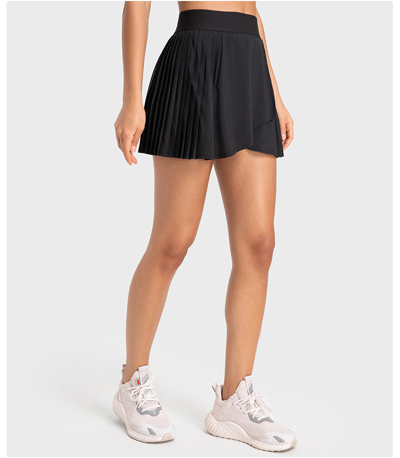 Water Cooled Cooling Three Points Exercise Skort Yoga Cross Front Pleated Skirt Tennis Skirt