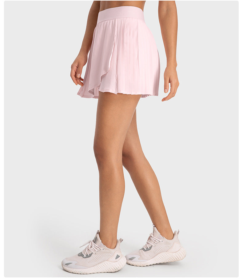 Water Cooled Cooling Three Points Exercise Skort Yoga Cross Front Pleated Skirt Tennis Skirt