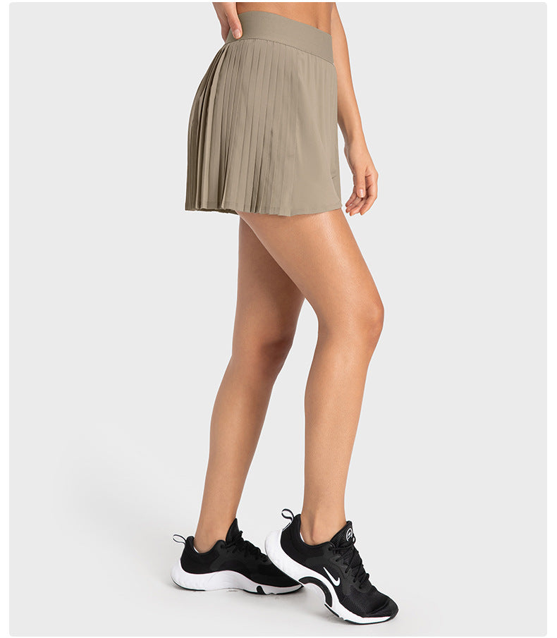 Water Cooled Cooling Three Points Exercise Skort Yoga Cross Front Pleated Skirt Tennis Skirt