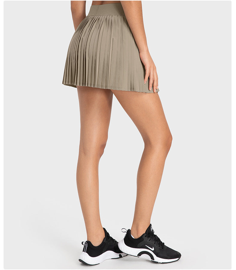 Water Cooled Cooling Three Points Exercise Skort Yoga Cross Front Pleated Skirt Tennis Skirt