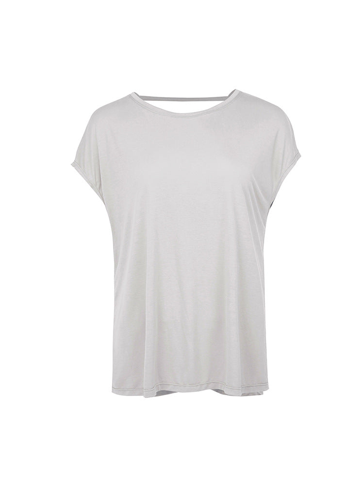 Camiseta deportiva de manga corta para mujer, holgada, de secado rápido, para correr, fitness, blusa de verano para yoga