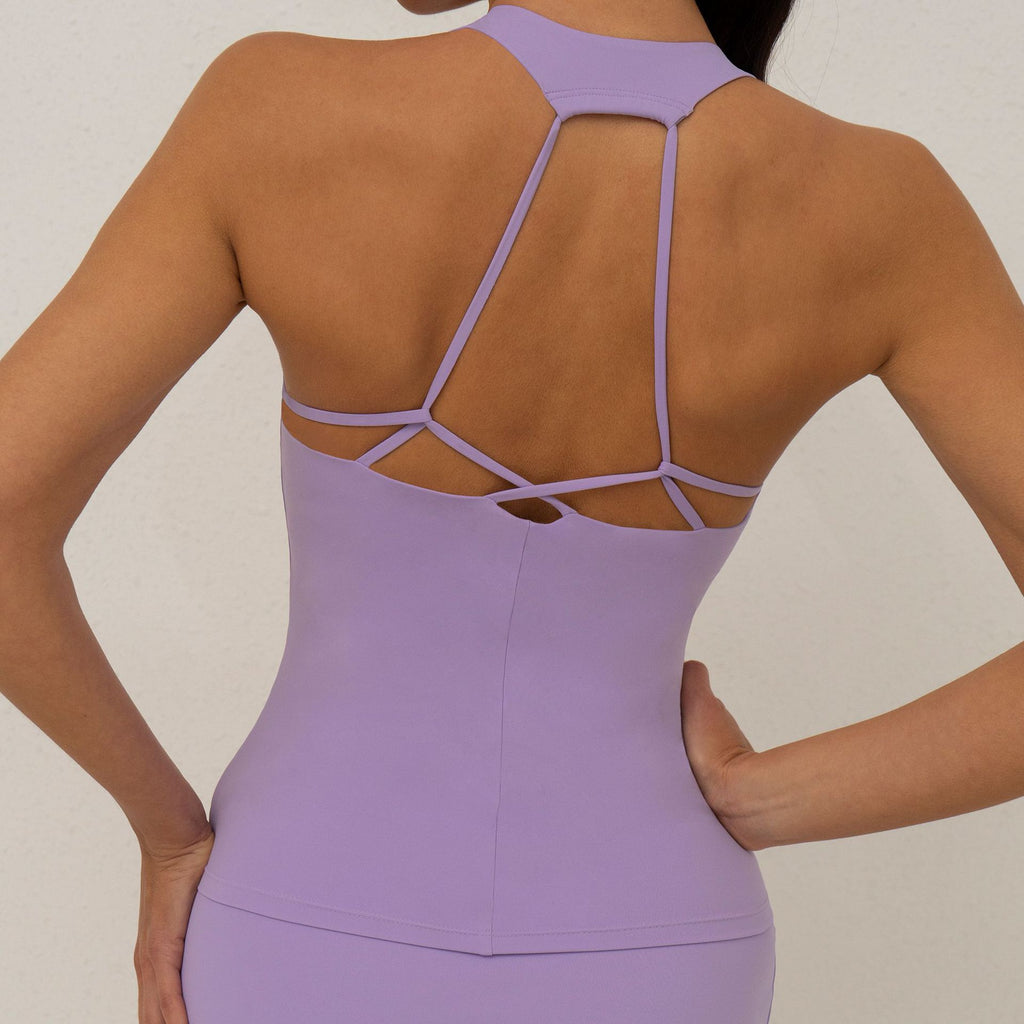 Tight Sports Underwear Women Bra Shockproof Push up Fitness Cross Beauty Small Sling Vest Bra