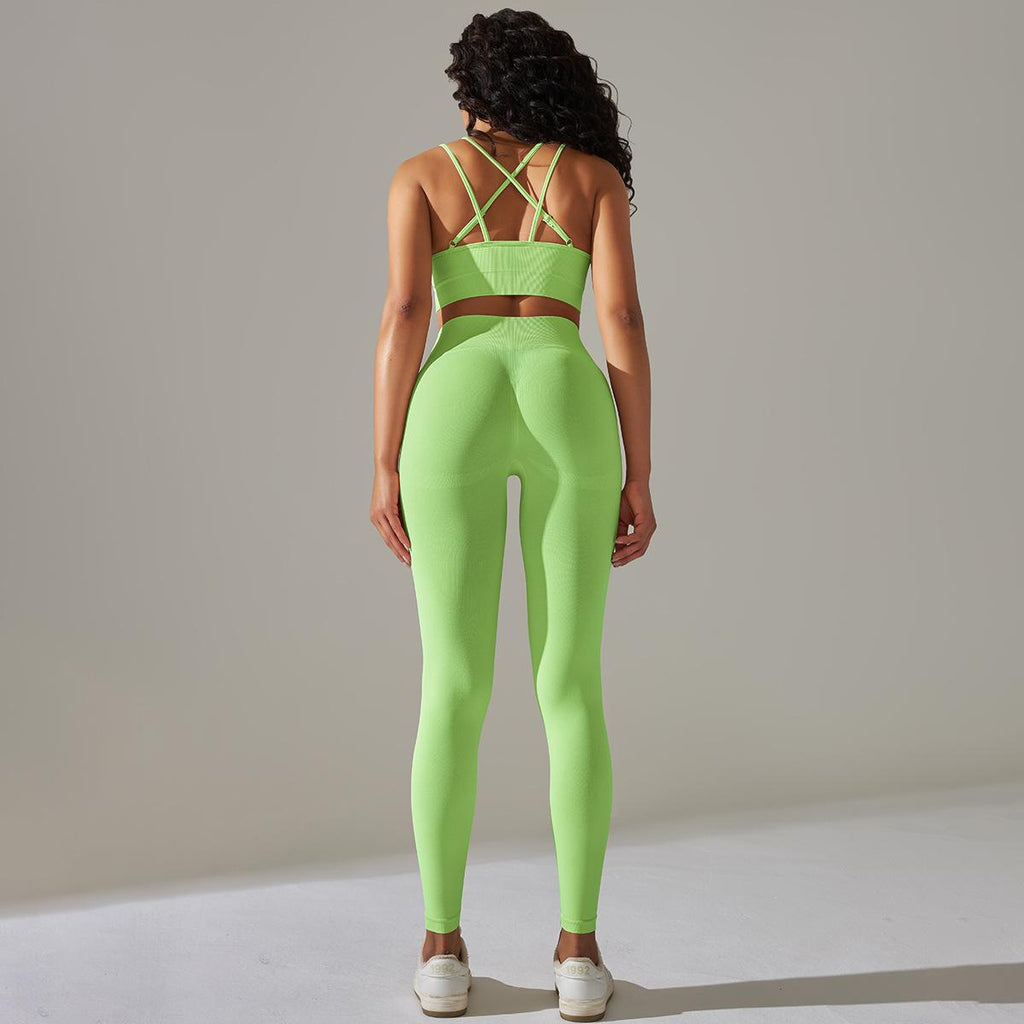 Beauty Back Exercise Bra Abdominal Shaping High Waist Hip Lifting Tights Yoga Clothes Healthy Leggings Suit