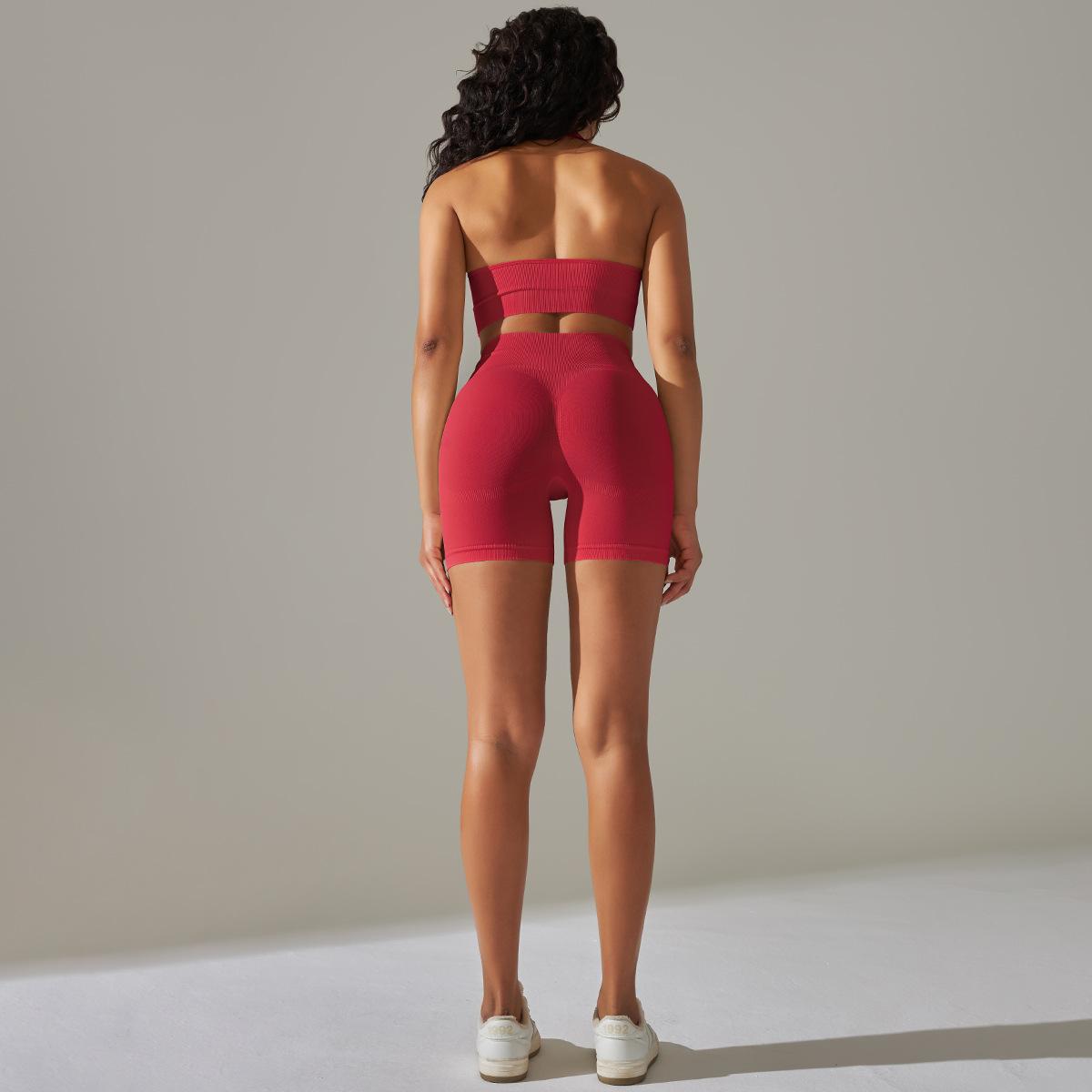 Ensemble de yoga sans coutures pour femme, taille haute gainante, soutien-gorge de sport ajusté, pantalon de yoga deux pièces