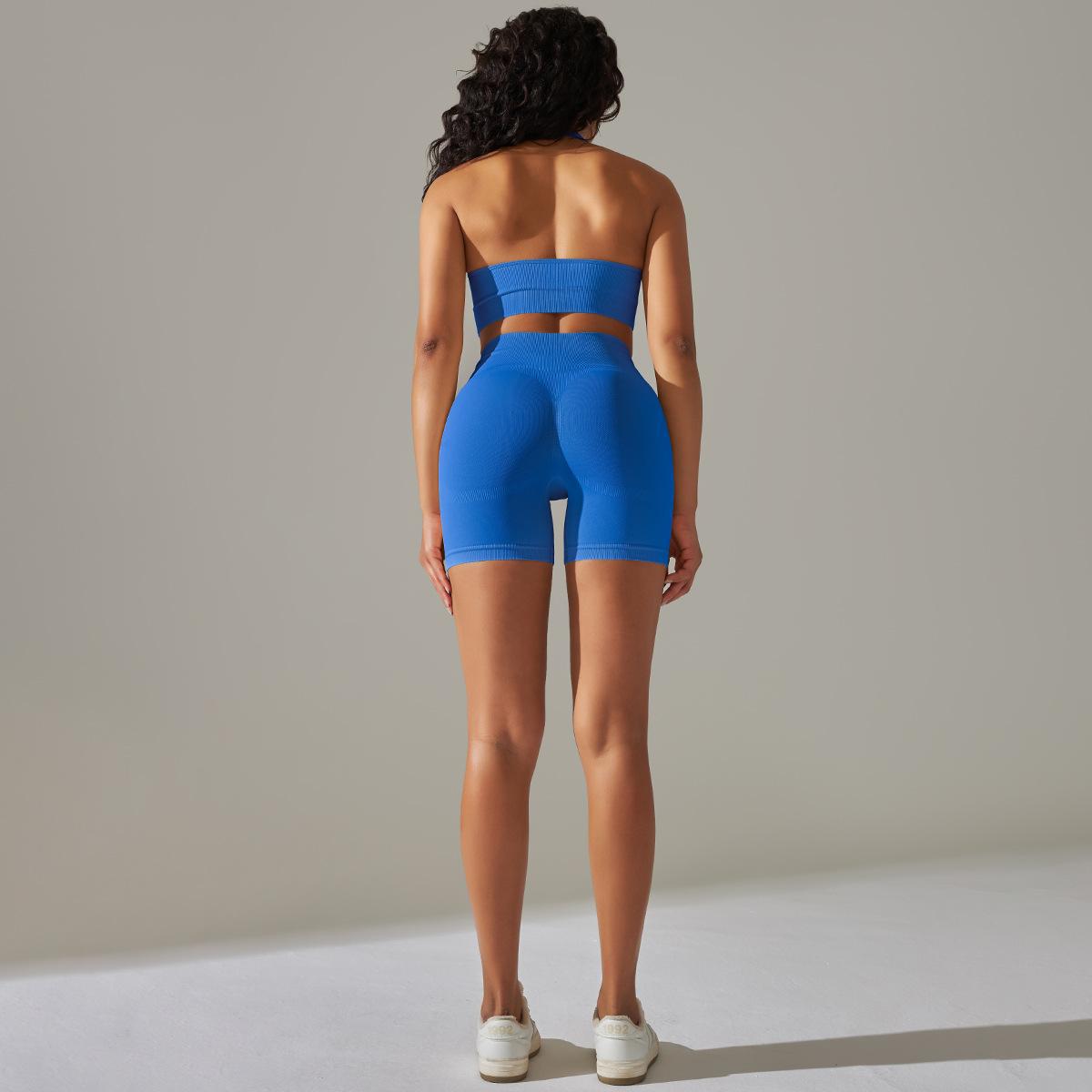 Ensemble de yoga sans coutures pour femme, taille haute gainante, soutien-gorge de sport ajusté, pantalon de yoga deux pièces