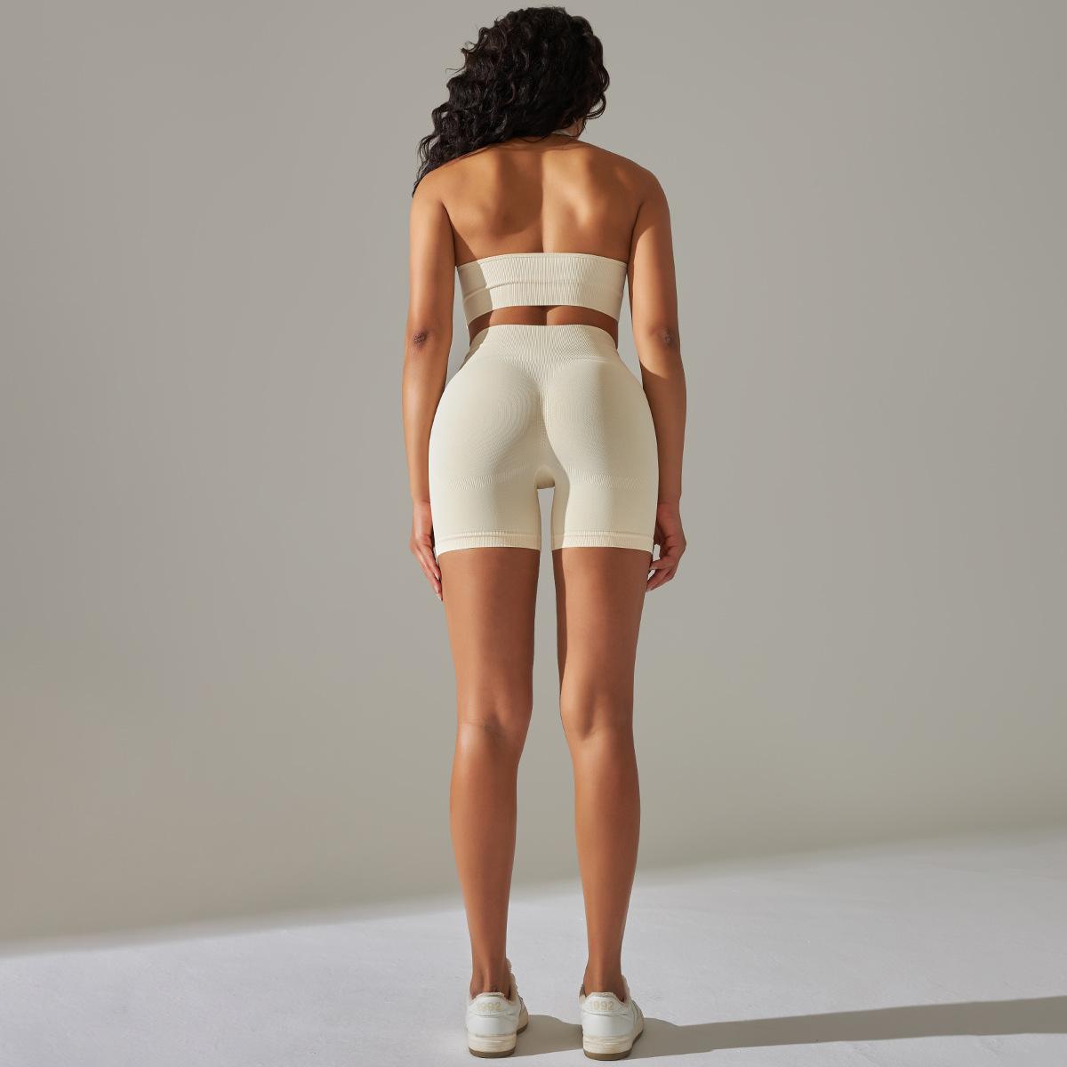 Ensemble de yoga sans coutures pour femme, taille haute gainante, soutien-gorge de sport ajusté, pantalon de yoga deux pièces