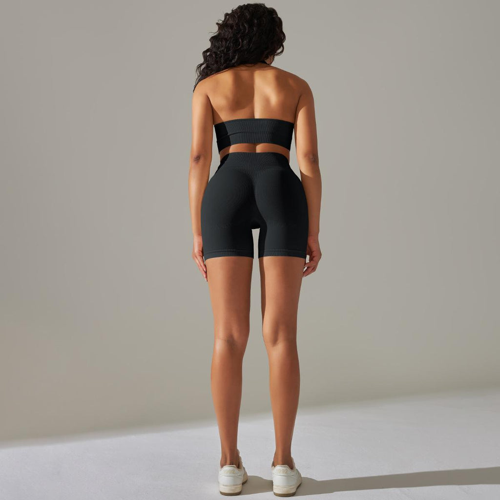 Ensemble de yoga sans coutures pour femme, taille haute gainante, soutien-gorge de sport ajusté, pantalon de yoga deux pièces