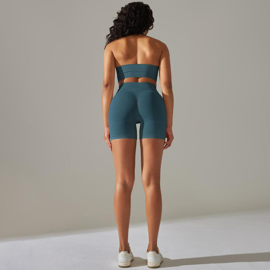 Ensemble de yoga sans coutures pour femme, taille haute gainante, soutien-gorge de sport ajusté, pantalon de yoga deux pièces